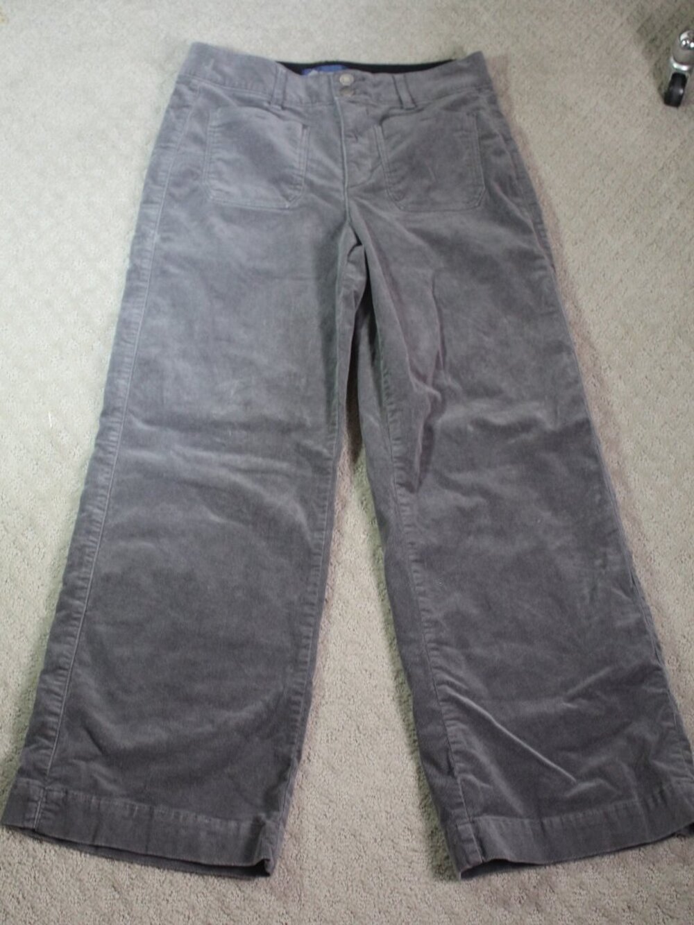 Democracy Size 8 Ab Solution Grey Micro Corduroy Wide Leg Pants